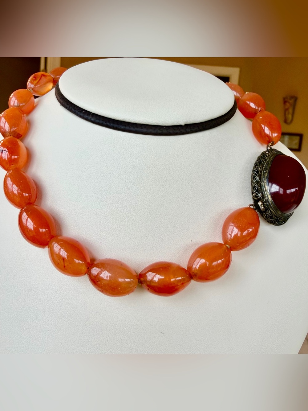 Carnelian and jasper necklace